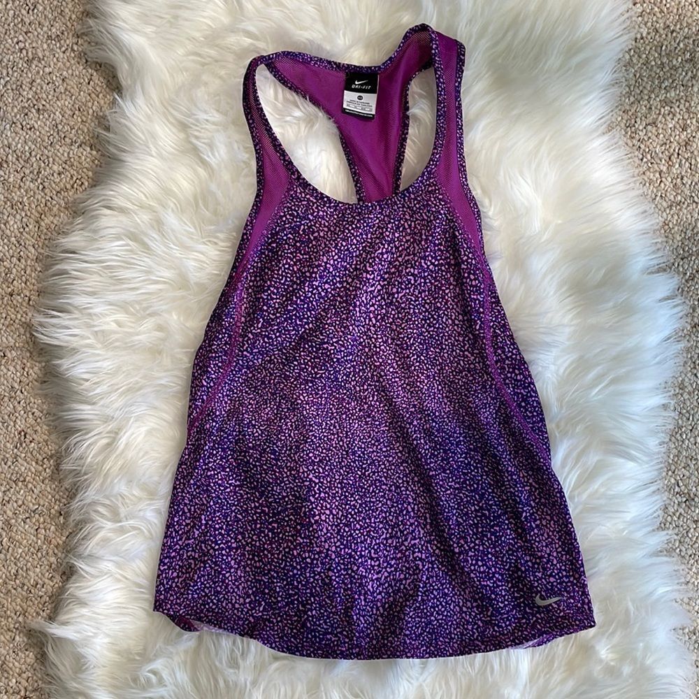 Nike workout tank Speckled Purple Muscle Tee size small s